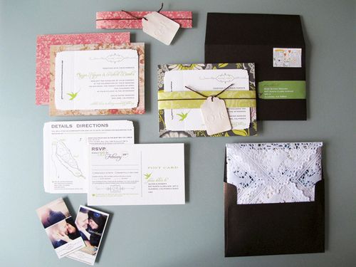These invitations were largely a DIY effort by the bride 