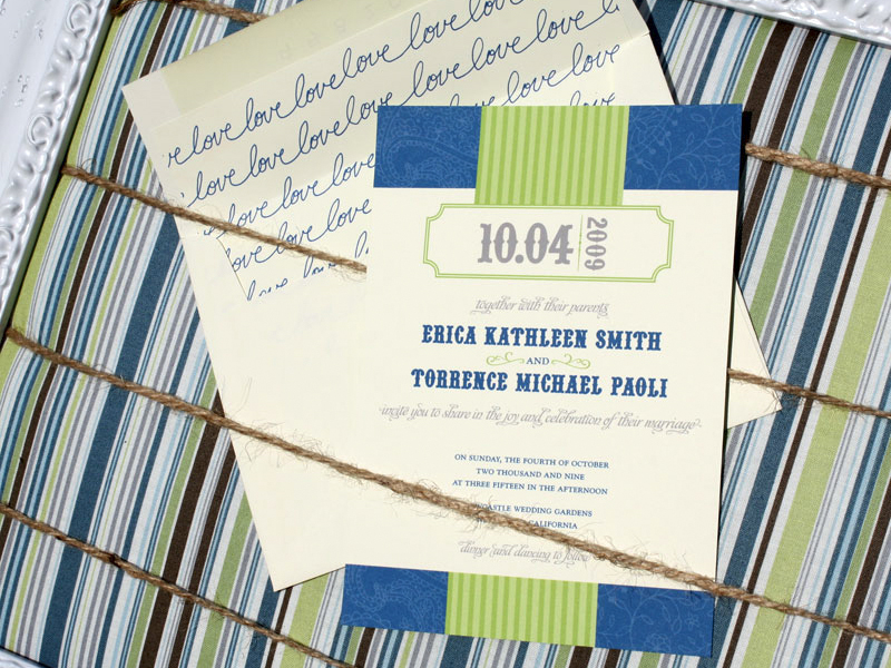 Erica-Tory-DIY-Wedding-Invitation-Lime-Blue
