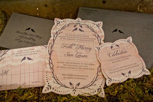  Vintage Inspired Wedding Invitations I then layered strips of lace 