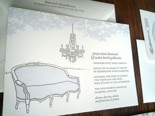  500wi Jenya Andr s Illustrated Chandelier Wedding Invitations