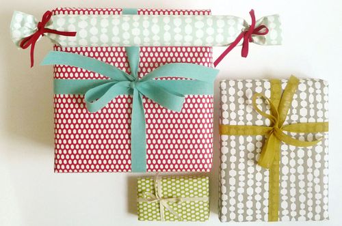 wrapping paper and ribbon