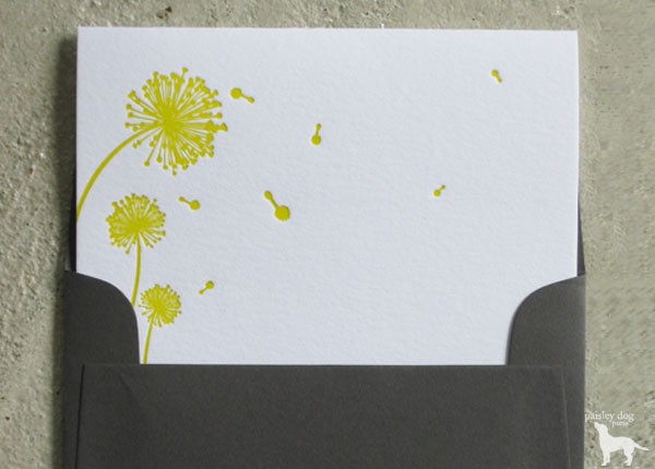 Dandelion-letterpress-card