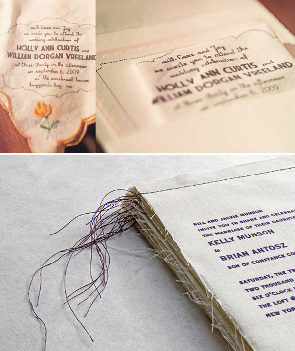 Fabric-wedding-invitations-vintage-handkerchief-save-the-date
