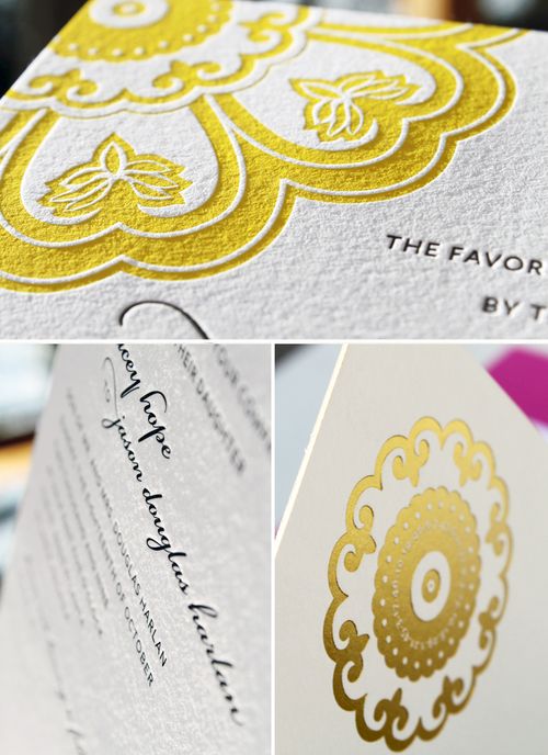 500wi Stacey Jasons Modern Yellow and Gold Wedding Invitations