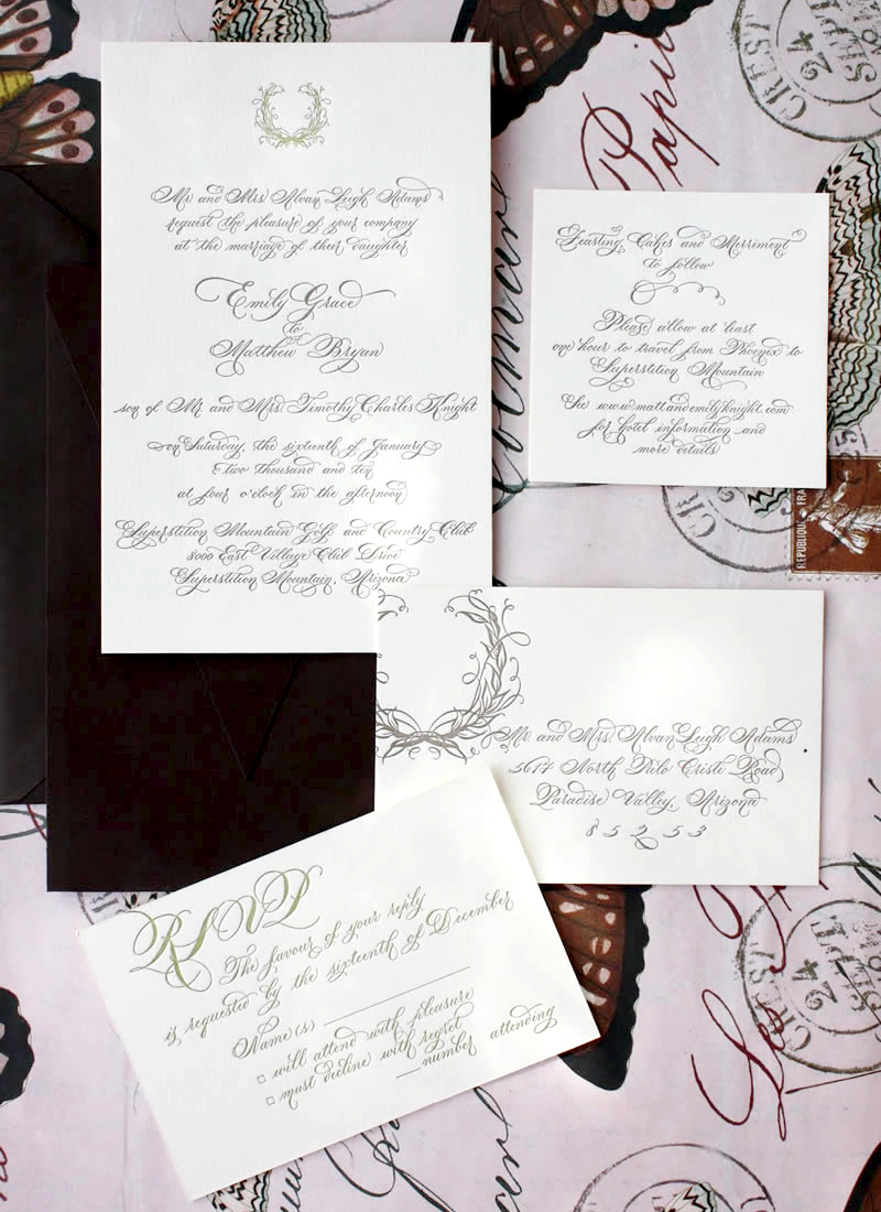 Calligraphy-Letterpress-Wedding-Invitation