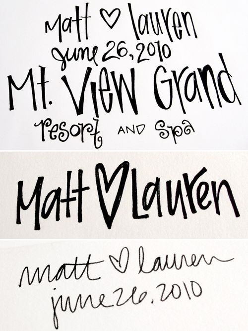 Whitney started off by sketching out options in different handlettering 