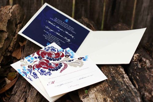  her own wedding invitations With her bold pattern selections and color 