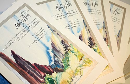  500wi Kristy Adams Unique Watercolor Vow Renewal Invitations