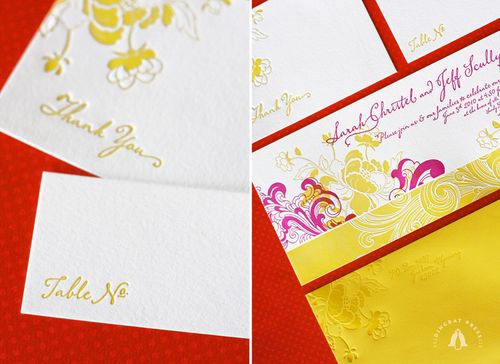 6a00e554ee8a22883301347fd57df9970c 500wi Sarah + Jeffs Modern Floral Pink and Yellow Wedding Invitations