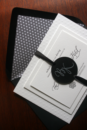 Kristina + Brock's Modern Black and White Wedding Invitations