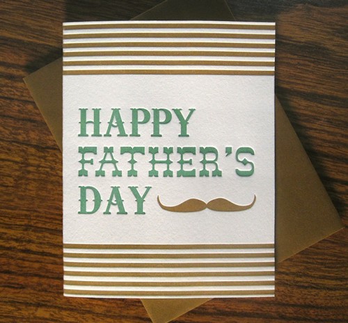 letterpress mustache father's day card