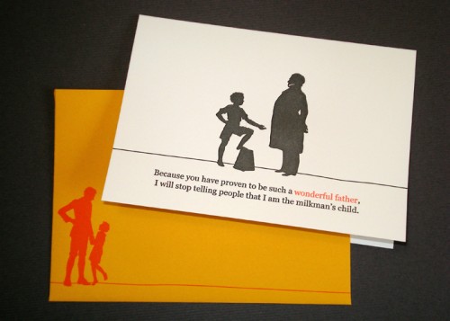 humorous letterpress father's day card