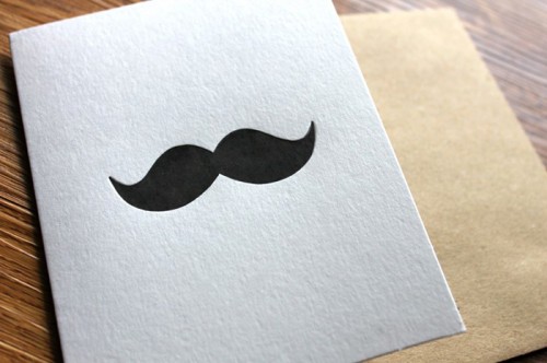 Letterpress Mustache Father's Day Card