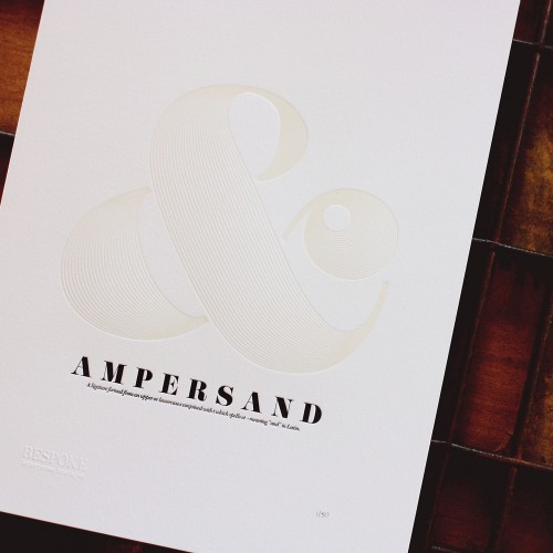 ampersand letterpress print