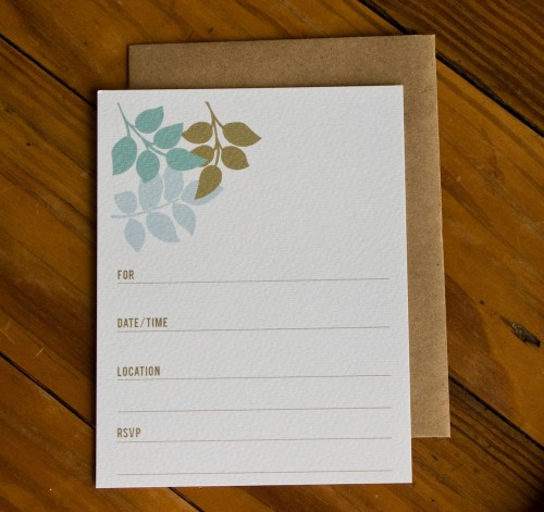 botanical fill-in party invitation