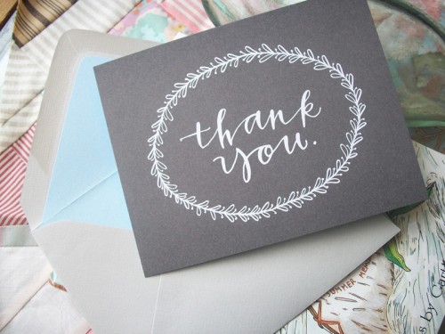calligraphy thank you note