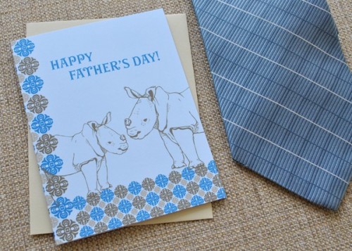 rhino father's day card from Delphine