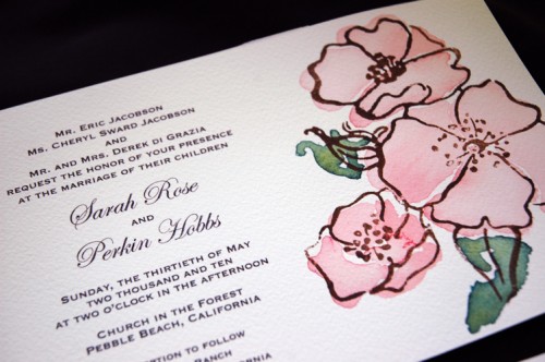vintage garden rose invitations