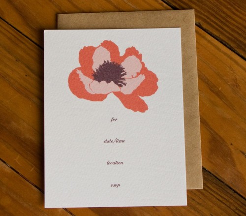 floral peony fill-in party invitation red