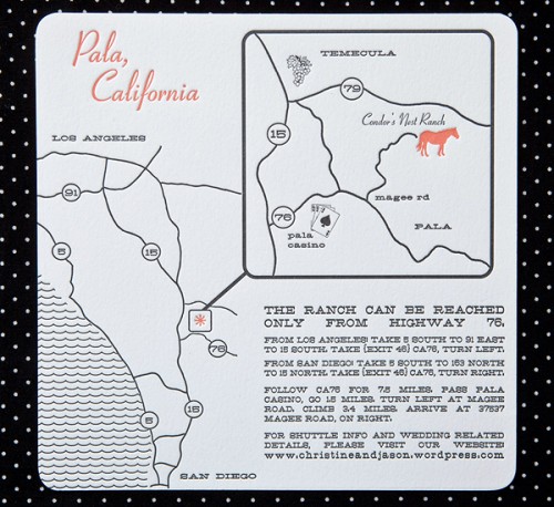 california ranch wedding map directions