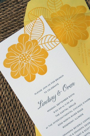 yellow-letterpress-sunflower-wedding-brunch-invitation