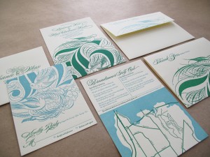 Aqua-Emerald-Letterpress-Wedding-Invitation