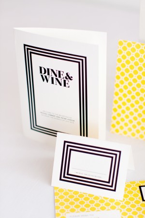 mitchell-dent-black-white-yellow-honeycomb-stripes-wedding-invitation-menu
