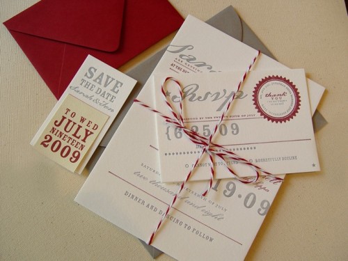 42pressed-red-gray-save-the-date-wedding-invitation