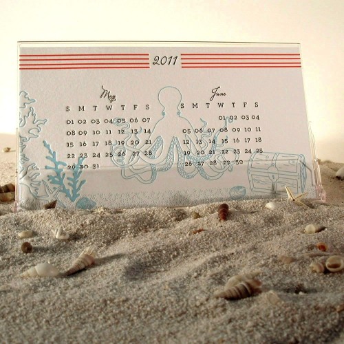 letterpress desk calendar