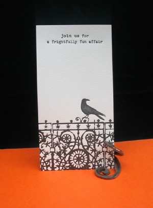 letterpress fill-in halloween invitations