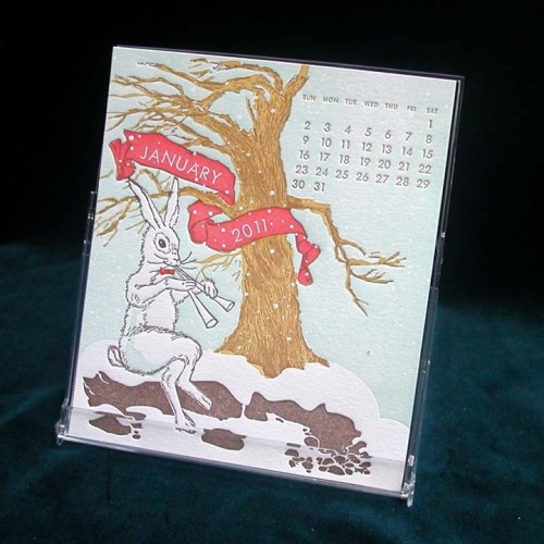 letterpress and silkscreened calendar