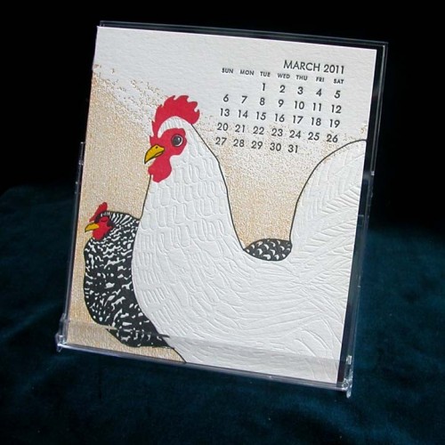 letterpress and silkscreened calendar