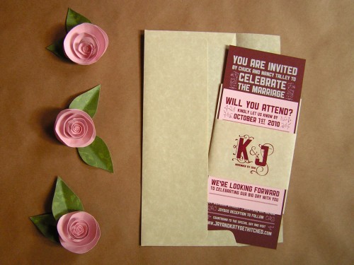 Red-Pink-Screenprinted-Wedding-Invitations-Envelope