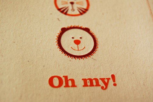 Lions Tigers and Bears Letterpress Birthday Party Invitations