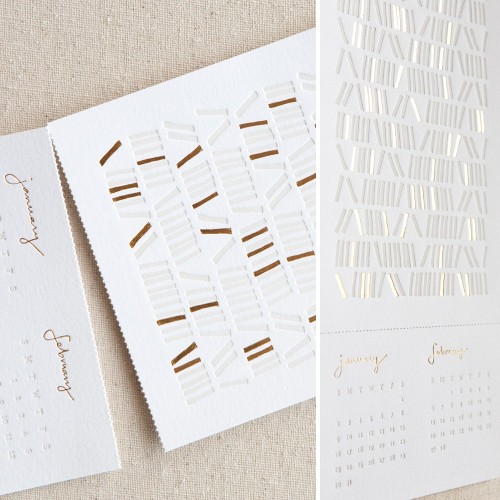 letterpress and metallic foil calendar