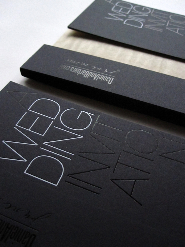Modern Foil Stamp Wedding Invitations