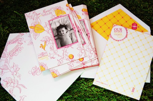 Modern-Pink-Yellow-Baby-Announcements