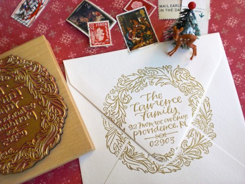 Calligraphy-Holiday-Envelope-Address-Stamp