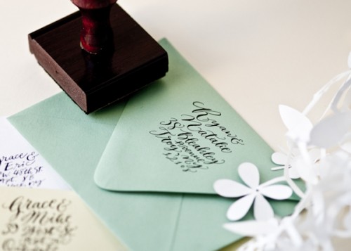 Calligraphy-Address-Stamp-Green