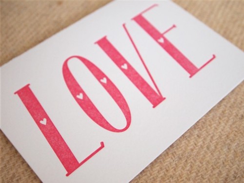 Letterpress Valentine's Day Card