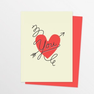 Modern Heart Tattoo Love Note Card