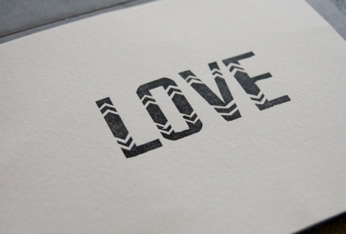letterpress love valentine's day card