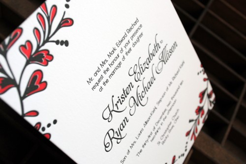 Red-Black-Floral-New-Years-Eve-Letterpress-Wedding-Invitation