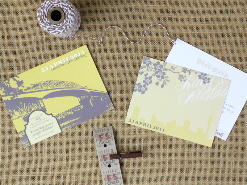 Ruby + Alistair&#39;s New Zealand Waterfront Wedding Invitations