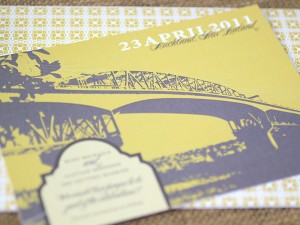 Yellow-Gray-New-Zealand-Wedding-Invitation-Suite-Bridge-Outline