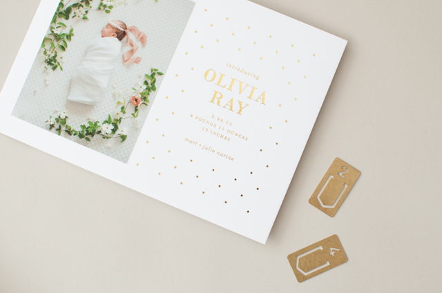 The Printing Process: Foil Stamping / Gold Foil Baby Announcements by Lauren Chism / Oh So Beautiful Paper