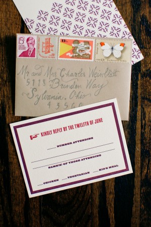 Old-Tom-Foolery-Purple-Red-RSVP-Envelope-Vintage-Stamps