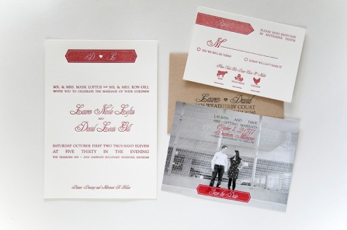Red-White-Modern-Banner-Letterpress-Wedding-Invitation-Save-the-Date