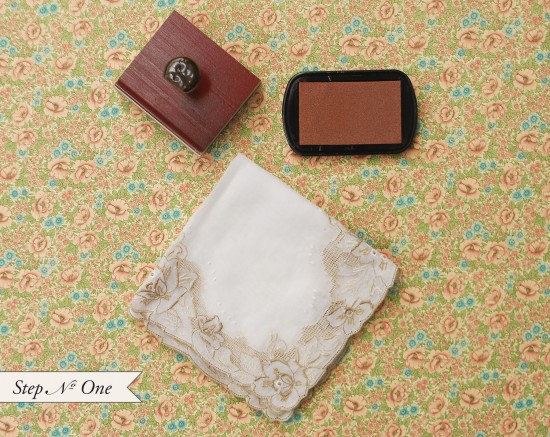 DIY Hand Stamped Handkerchief Save the Dates : Step 1