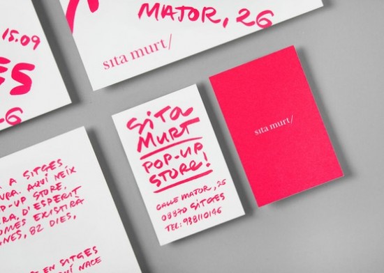 Neon-pink-business-cards